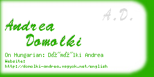 andrea domolki business card